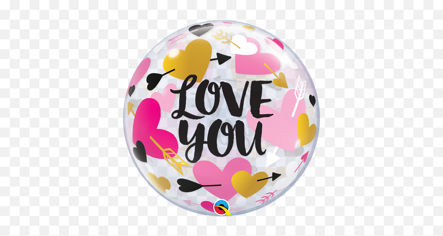 Love You Hearts U0026 Arrows 22 Qualatex Bubble Balloon Ebay - 49331 Balloon Emoji,Bambi In Emojis