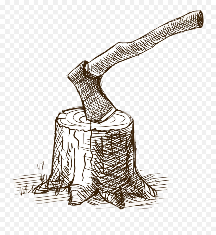 Axe Stump Lumberjack Logging Axes - Axe In Tree Stump Drawing Emoji,Lumberjack Emojis