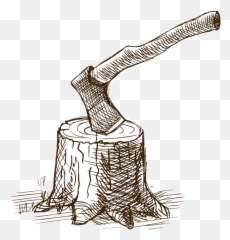 Axe Stump Lumberjack Logging Axes - Axe In Tree Stump Drawing Emoji,Lumberjack Emojis