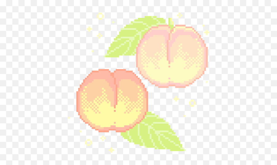 Fruit Peach Sticker Pixel Art Pixel Art Design Art - Pixel Plant Transparent Gif Emoji,Peach Emoji Android