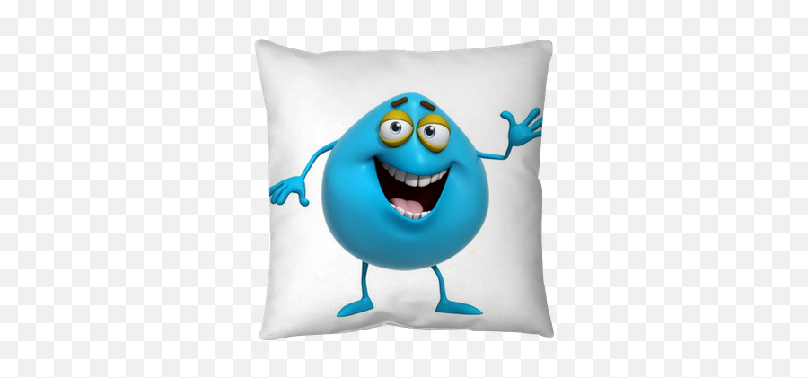 3d Cartoon Cute Blue Monster Throw Pillow U2022 Pixers - We Live To Change 3d Cartoon Monsters Emoji,Monster Summer Sale Emoticons