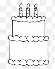 Black And White Birthday Cake Clip Art - 2 Tier Cake Clipart Black And White Emoji,Birthday Emoji Black And White