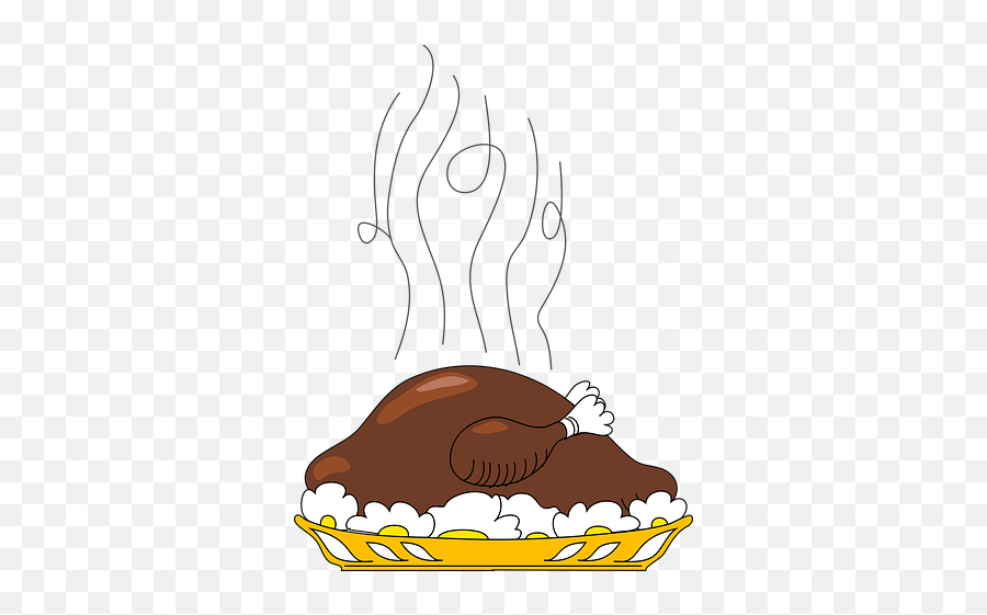 Free Roasting Turkey Vectors - Hot Plate Of Food Clipart Emoji,Cooked Turkey Emojis