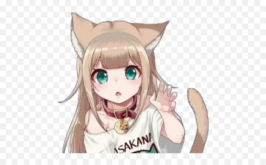 Anime Neko 2 Stickers For Whatsapp - Osakana Neko Emoji,Anime Coffee Emoji