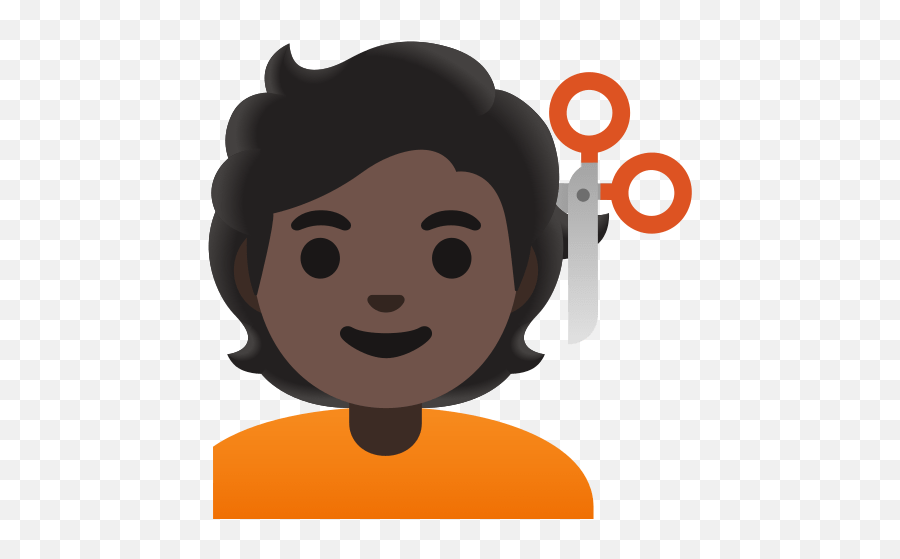 Person Cutting Hair With Dark Skin Tone - Student Emoji,Fishcake Emoticon