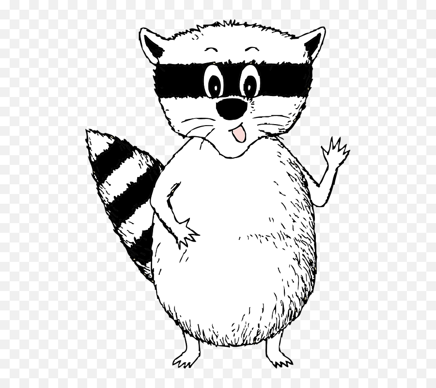 White Raccoon Clip Art At Clker - Cartoon Raccoon Line Drawing Emoji,Raccoon Emoticon