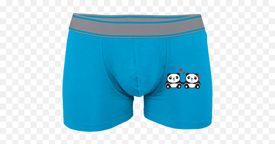 Panda Love Menu0027s Boxer Shorts With Photo And Message Emoji,Men's Briefs Emoticon