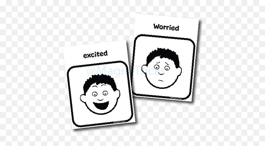 Feelings Flashcards Magnetricks Emoji,Excited Kid Emotion