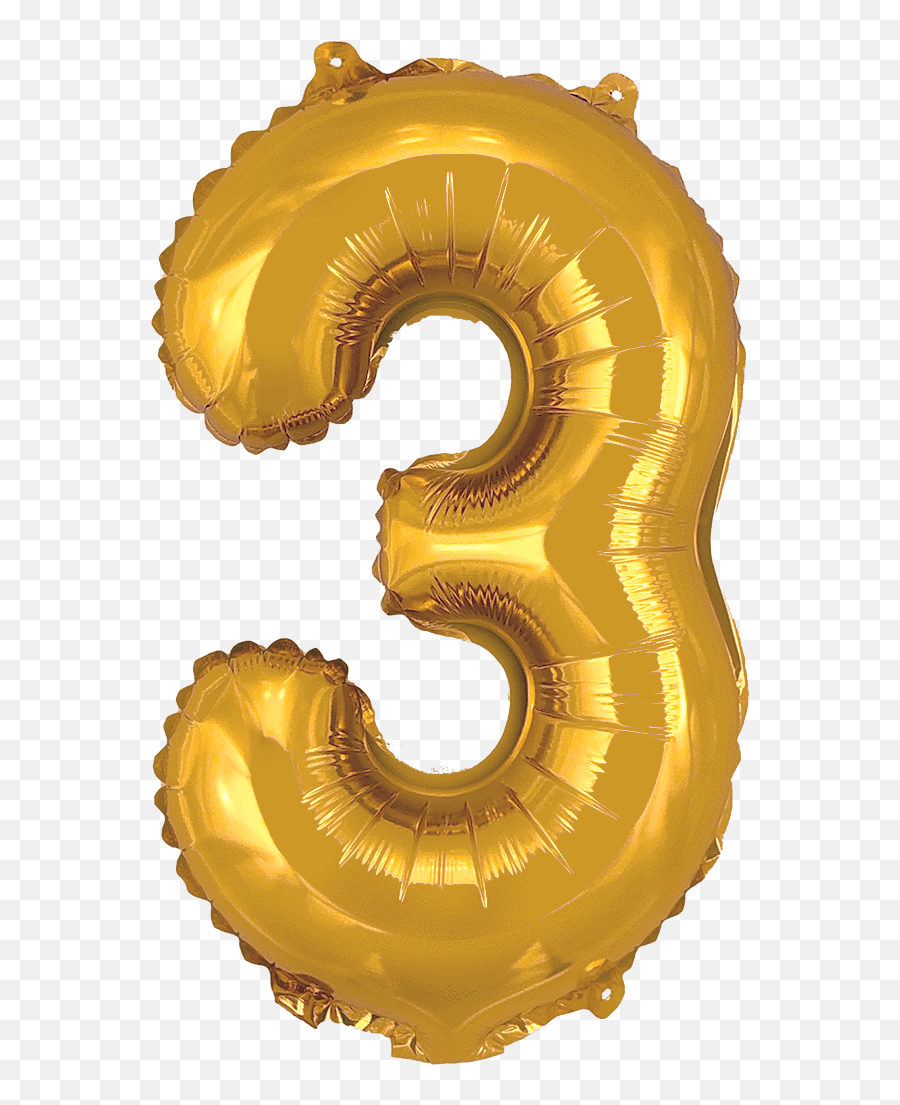 Shop Gold 16 Tall Letter And Number Balloons - Instaballoons Emoji,Emoji Number 3