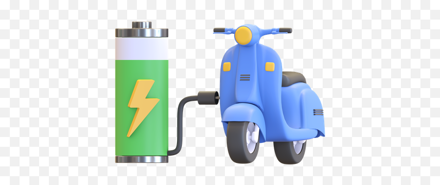 Premium Electric Scooter Charging 3d Illustration Download Emoji,Blue Blodd Emoji