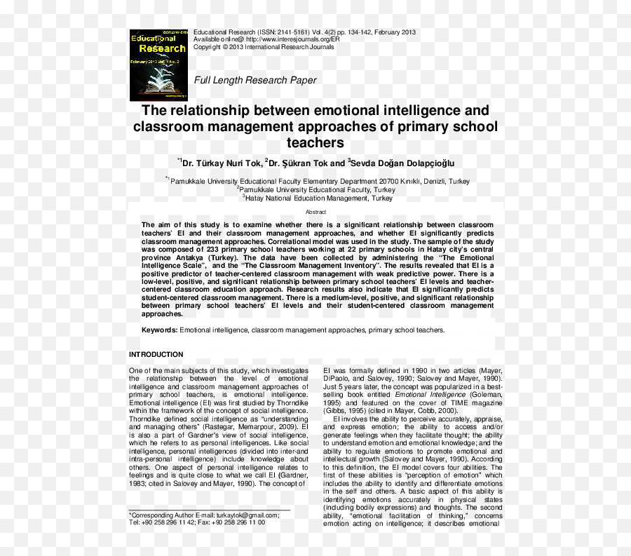 Pdf The Relationship Between Emotional Intelligence And - Vertical Emoji,Bh Emotion