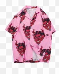 Red Pink Shirt Clothes Japanese Art Sticker By Ray - Pink Devil Shirt Emoji,Devil Emoji Shirt
