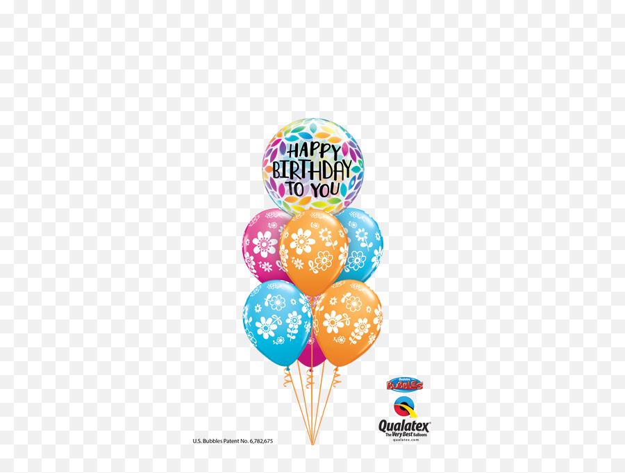 Happy Birthday Rainbow Petals 22 Bubble Balloon - Happy Birthday With Bubbly Emoji,Level 48 Guess The Emoji