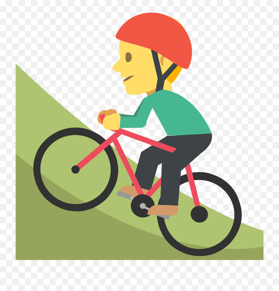 Person Mountain Biking Emoji Clipart - Emoji Andando De Bicicleta Png,Bicycle Emoji