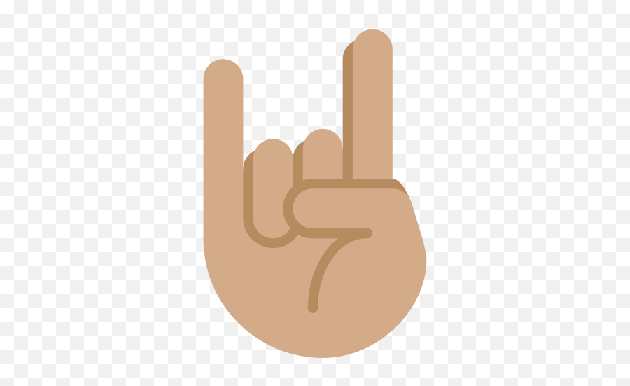 Sign Of The Horns Medium Skin Tone Emoji - Rock N Roll Emoji Png,Roll Eyes Emoji