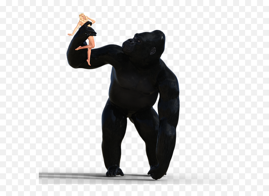 Kingkong Gorilla Monkey Dark Animal Sticker By Sandra - King Kong Png Emoji,Gorrila Emoji