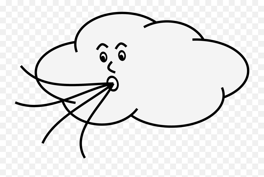 Clipart Wind Blowing Cloud Clipartandscrap - Clipartix Windy Clipart Png Emoji,Cloud Emoji Transparent