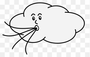 Clipart Wind Blowing Cloud Clipartandscrap - Clipartix Windy Clipart Png Emoji,Cloud Emoji Transparent