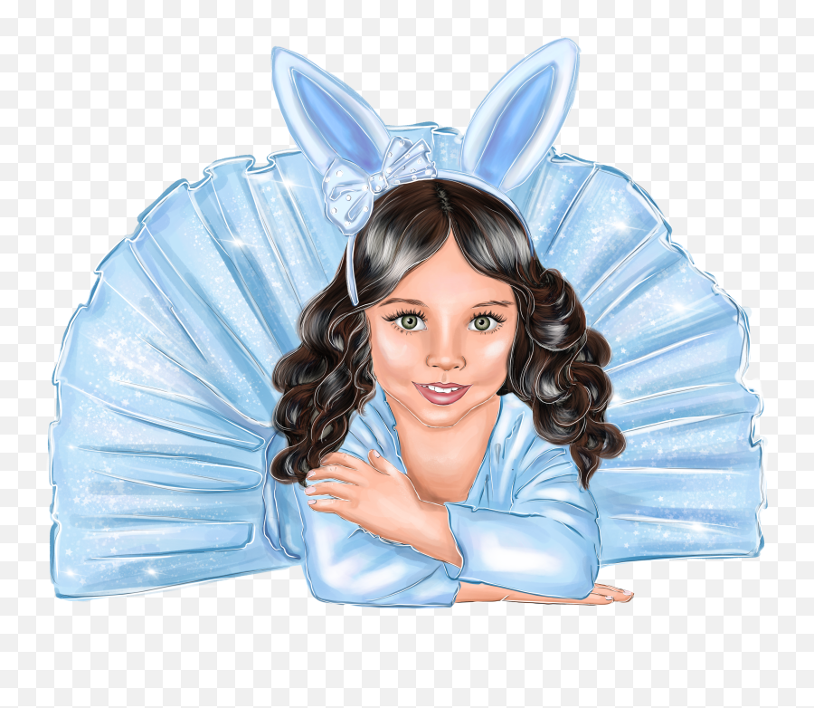 Child Girl Curlyhair Bunnyears Sticker By Stacey4790 Emoji,Women With Bunny Ears Emoji