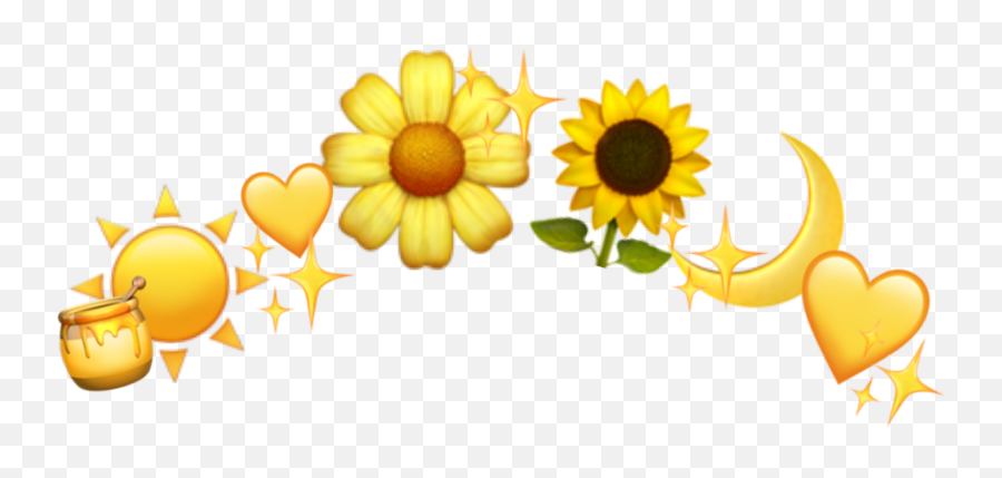 Emojis Crown Yellow Stars Flower Flowers Sticker By - Dot Emoji,Yellow Flower Emoji