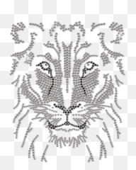 Rhinestone Male Lion Head Hotfix - Lion Transfer Iron Rhinestone Emoji,Lion Showing Emotion