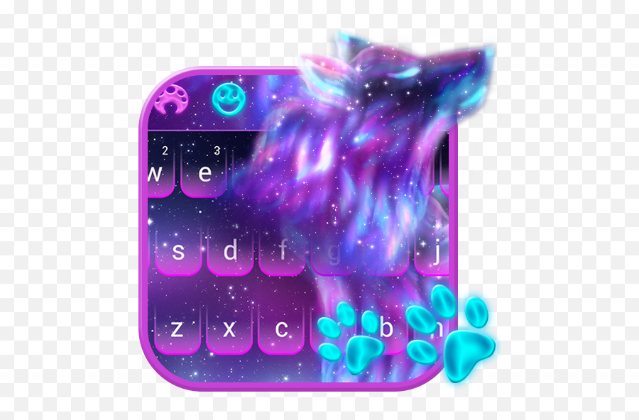 Download Night Sky Spirit Wolf Keyboard Theme On Pc U0026 Mac - Girly Emoji,Emojis On Sky Phone