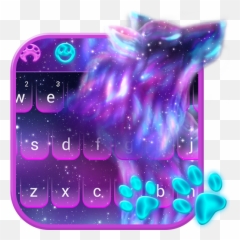 Download Night Sky Spirit Wolf Keyboard Theme On Pc U0026 Mac - Girly Emoji,Emojis On Sky Phone