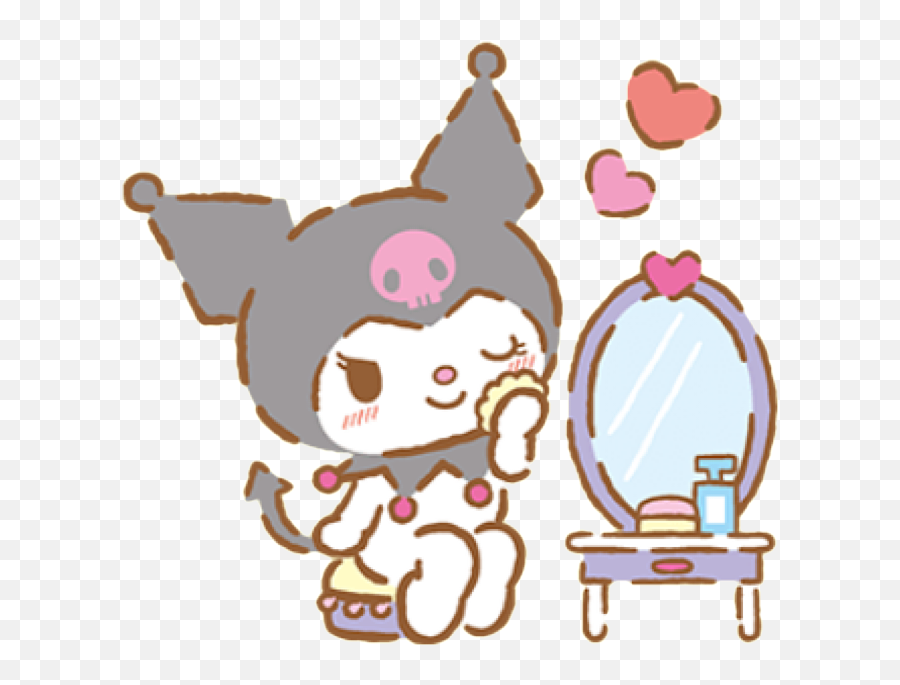 Kuromi Line Emoji,When Im Falling In Love Emoticon