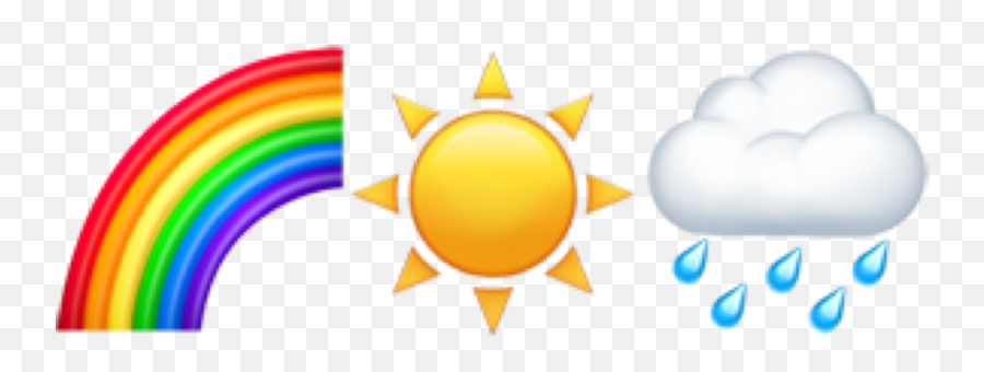 Emoji Emojis Rainbow Sun Rain Weather - Dot,Rain Emoji