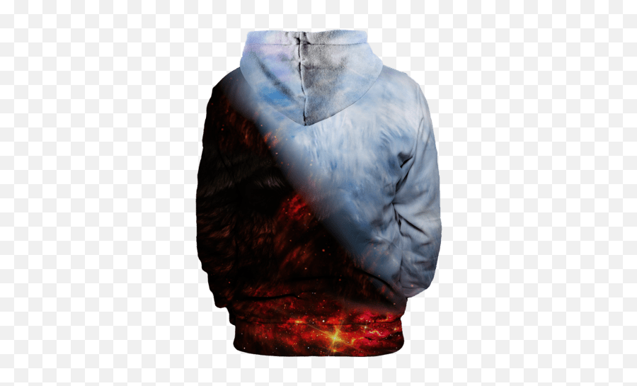 Download Hd Yin Yang Fire Ice Wolves Unisex Hoodie - Yin Cool Wolf Yin Yang Emoji,Gmail Hoodie Emoji