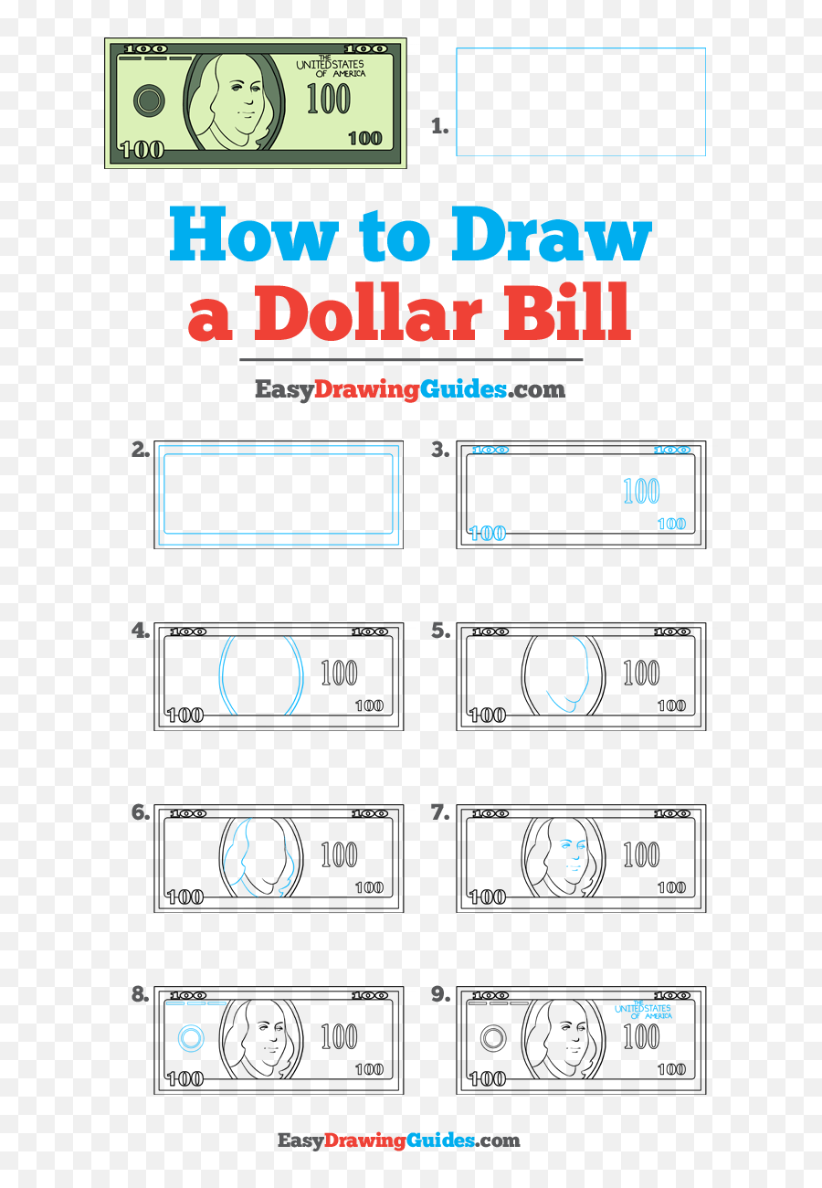 Simple Dollar Bill Drawing Easy - Draw A Dollar Bill Emoji,Complexdrawing Of Emotions