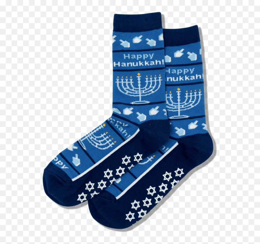 Womenu0027s Happy Hanukkah Non Skid Crew Socks U2013 Hotsox - Unisex Emoji,Dreidel Parrot Emoji