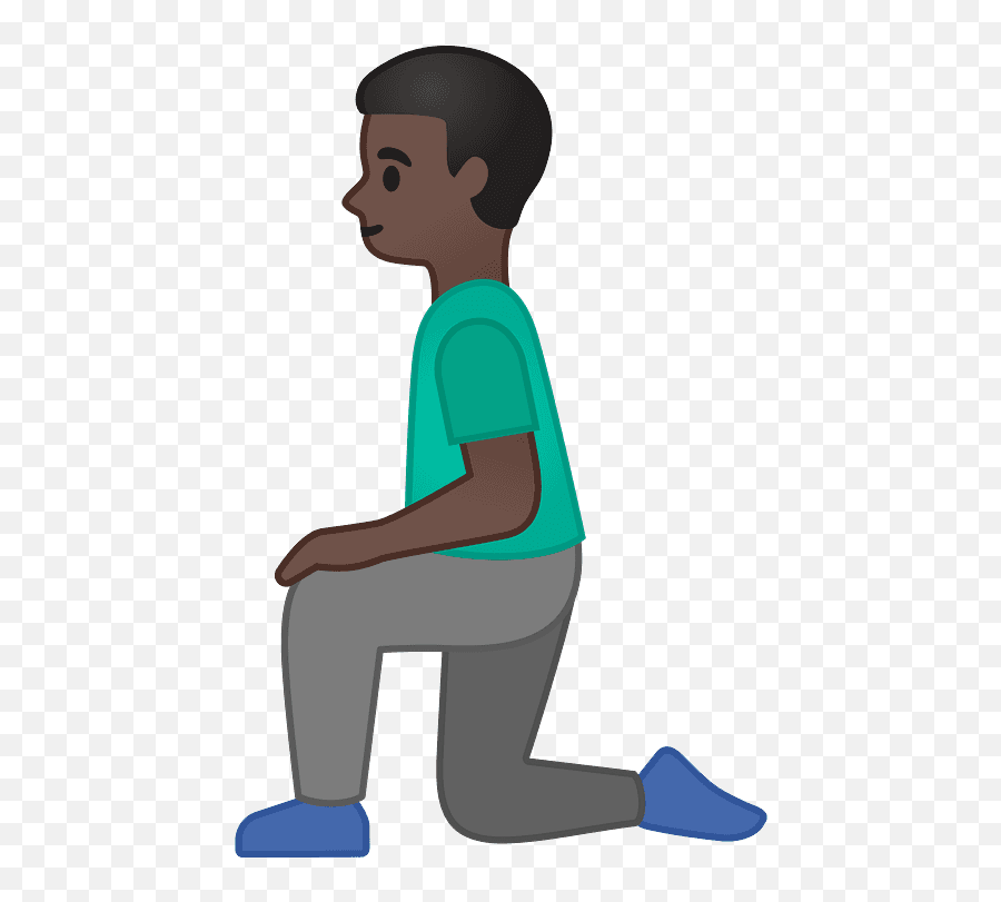 Man Kneeling Emoji Clipart - Person Kneeling Front View Clipart,Free Sitting Emoji Clipart
