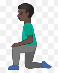 Man Kneeling Emoji Clipart - Person Kneeling Front View Clipart,Free Sitting Emoji Clipart