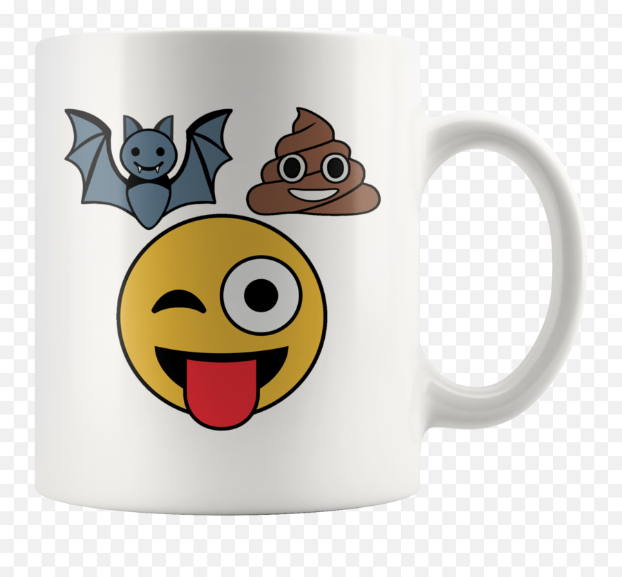 Bat Shit Crazy Mug - Coffee Mug Funny Mug Cute Mug Co Serveware Emoji,Carzy Emoticon