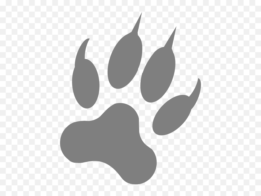 Wolf Paw Print Clip Art - Vector Wolf Paw Png Emoji,Cougar Paw Print Emoticon