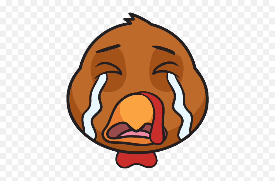 Turkey Moji By Nicolae Romanov - Turkey Crying Emoji,Thanksgiving Turkey Emoticon