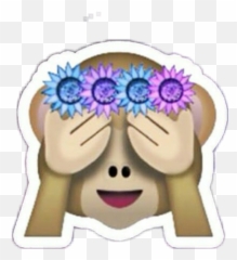 Emoji Monkey Png - Smiley Face Close Eyes,Shy Monkey Emoji