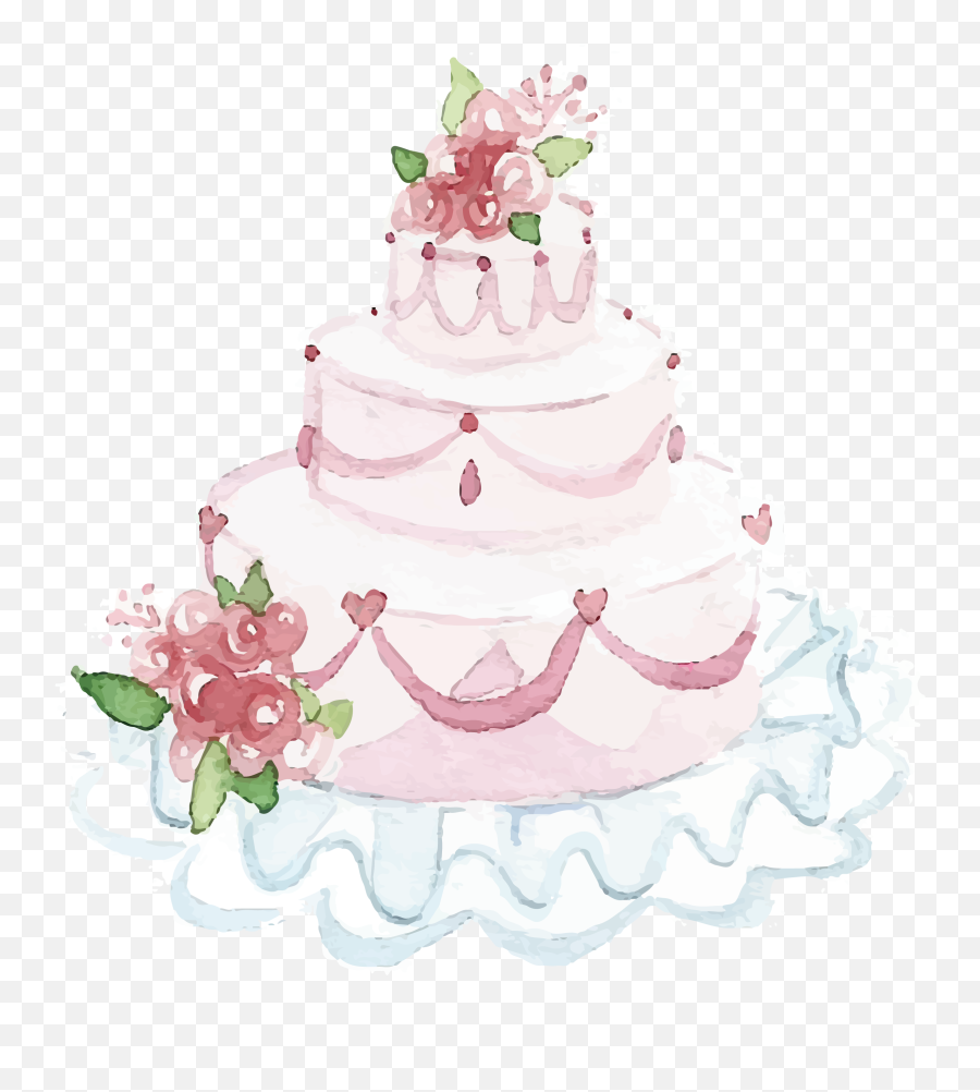 Free Transparent Wedding Cake Png - Cake Clipart Transparent Background Watercolor Emoji,Wedding Cake Emoji