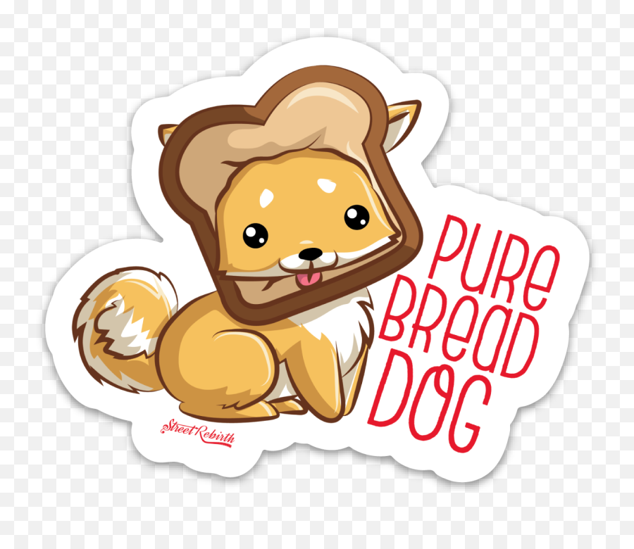 Pure Bread Dog Pun Sticker U2013 One 4 Inch Water Proof Vinyl Emoji,Cute Panda Emojis