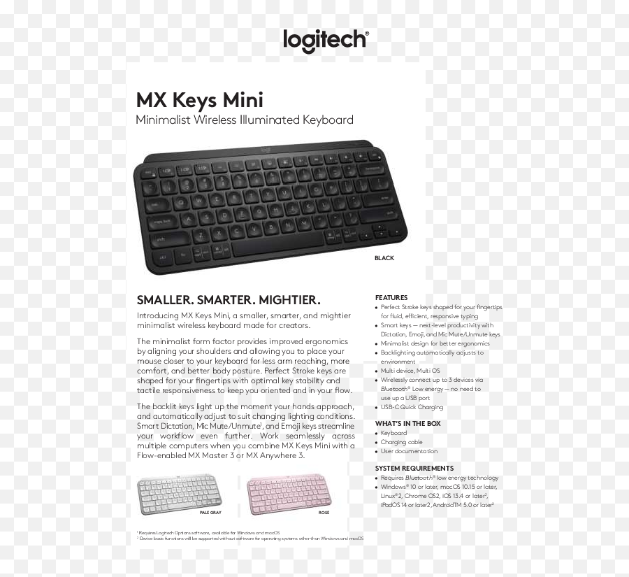 Logitech Mx Keys Mini Minimalist Wireless Illuminated Emoji,Technologist Emoji