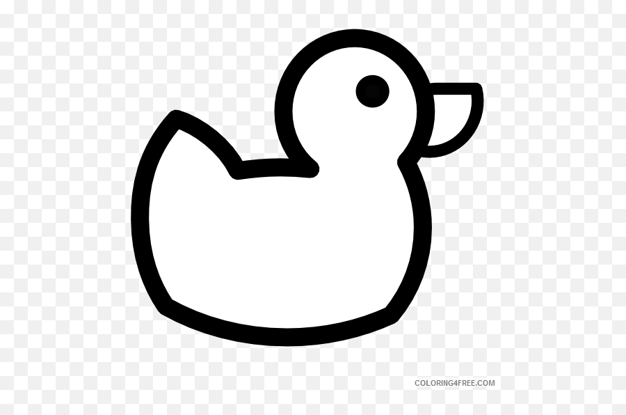 Duck Outline Coloring Pages Ducky Icon Black White Line - Black Outline To Colorin Emoji,Yin Yang Emoji Black And White