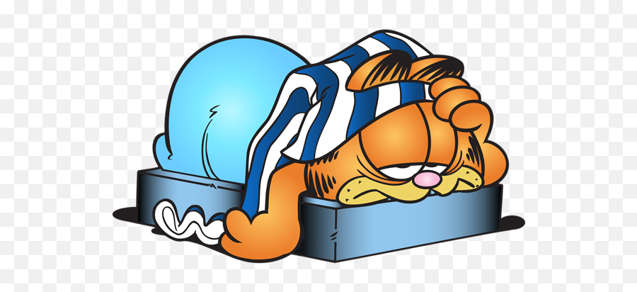 Download Sleeping Garfield Cartoon - Garfield Sleeping Png Emoji,Sleeping Emoji Png