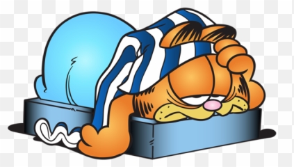 Download Sleeping Garfield Cartoon - Garfield Sleeping Png Emoji,Sleeping Emoji Png