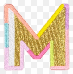 Gold Color Block Letter Patches Gold Color Block Block - Gold Color Block Letter Patches Transparent Emoji,Initial Emoji Patch Duffel Bag