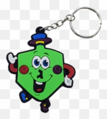 Hanukkah Dreidel Rubber Keychain - Happy Emoji,Dreidel Emoji