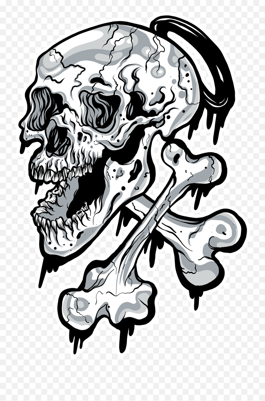 Nightmare Skull Bones - Nightmare Skull Emoji,How To Draw A Chibi Skull Emoticon In Photoshop