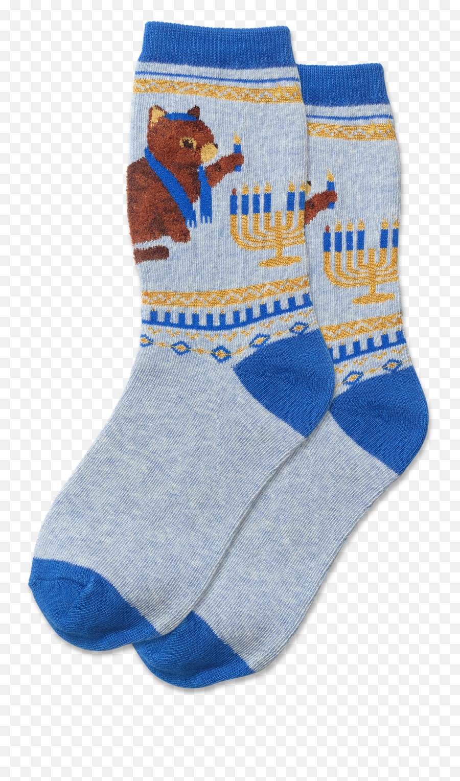 Kidu0027s Hanukkah Cat Crew Socks - Blue Heather Sm Unisex Emoji,Dreidel Parrot Emoji