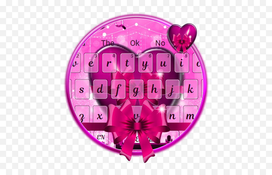 Pink Heart Bow Keyboard Theme - Girly Emoji,Bowing Emoji Text