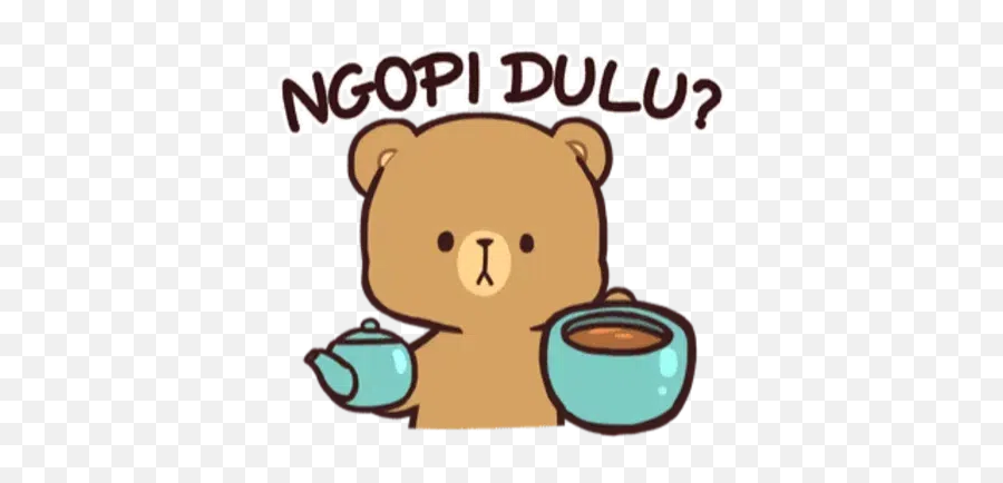 Stickers Cloud - Milk And Mocha Tea Gif Emoji,Remastered Teddy Bear Emoji